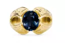 Anneau Saphir Or jaune 14 carats Vintage vrc135y